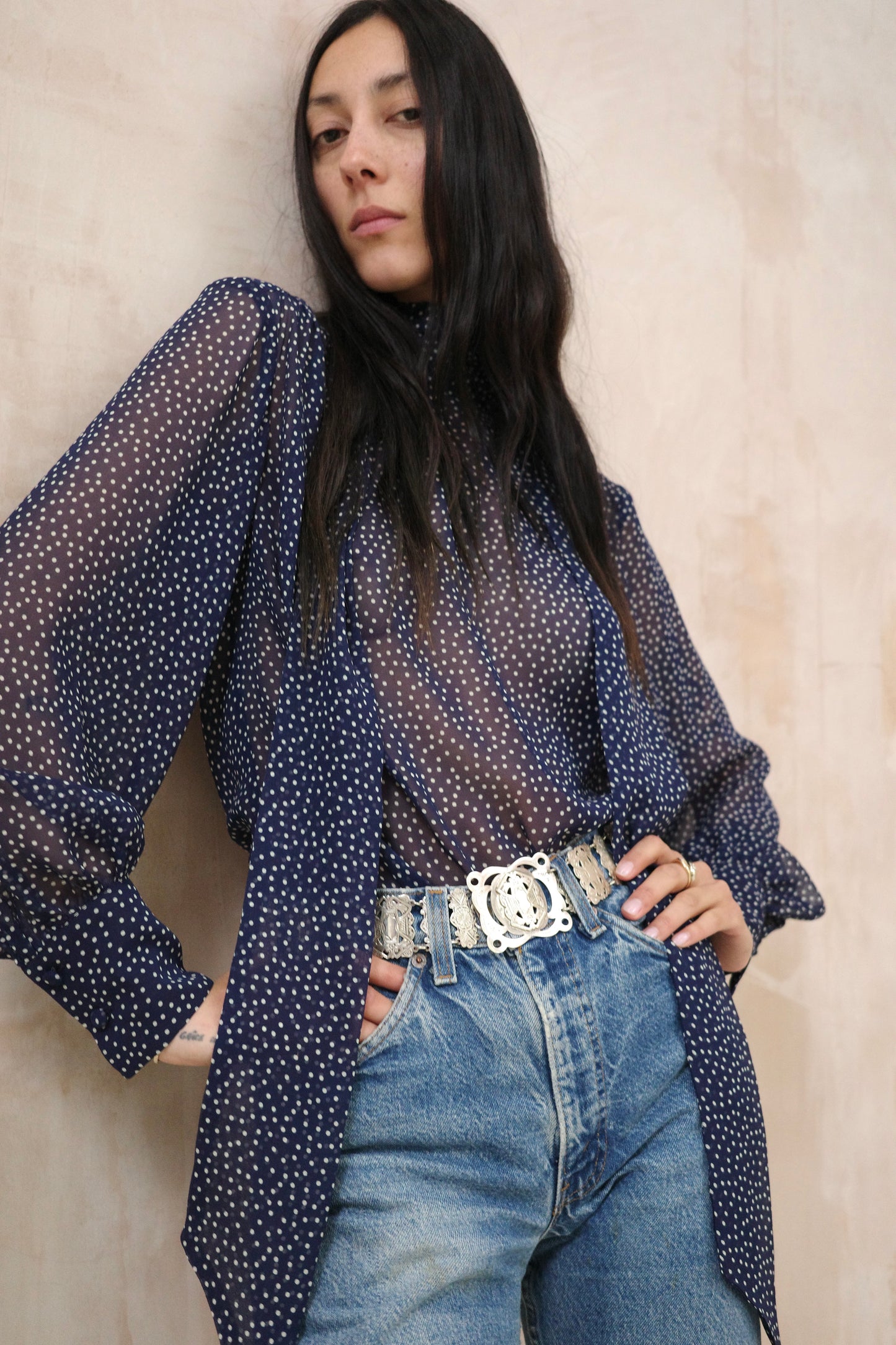 Alexia - The Polka Tie Blouse