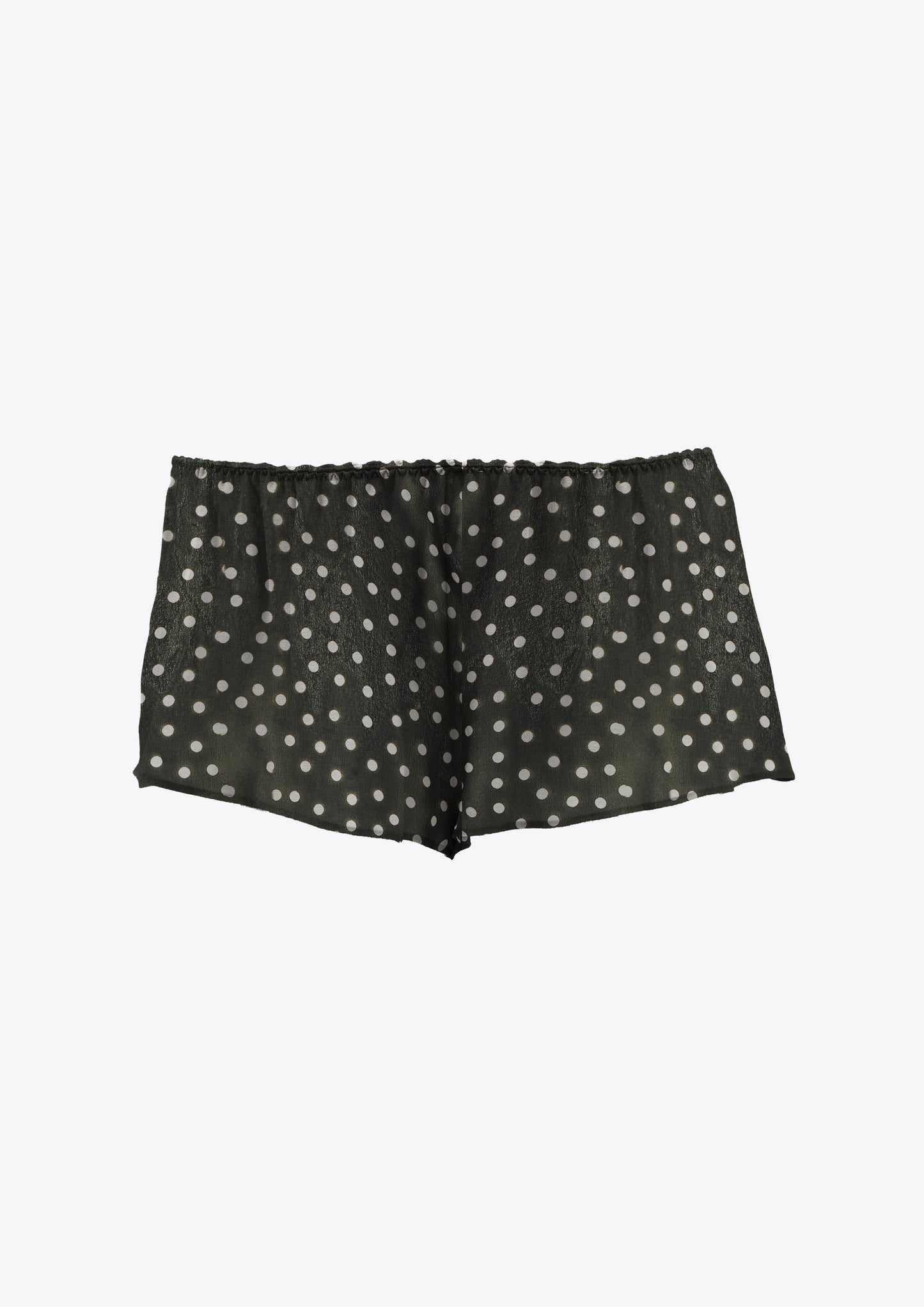 Black and white polka dot silk french knicker shorts