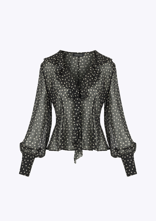 Kamilah - The Polka Dot Ruffle Blouse